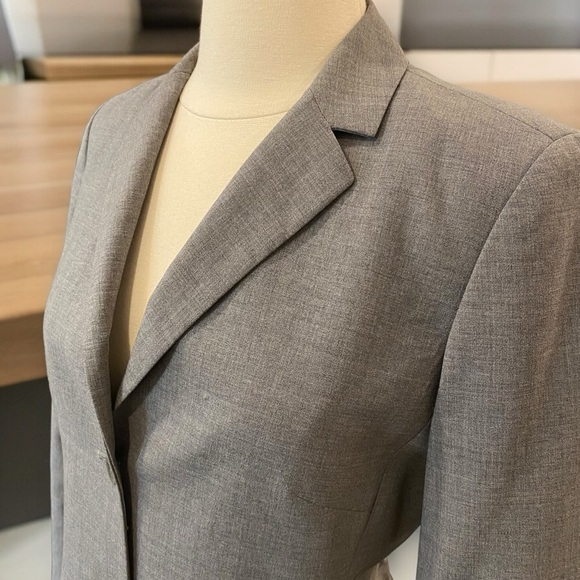 Caslon Wool Tweed Blazer Jacket In Grey Size 4 Petite - Picture 7 of 15